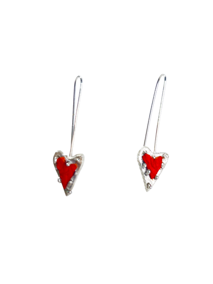 Leather Heart Earrings