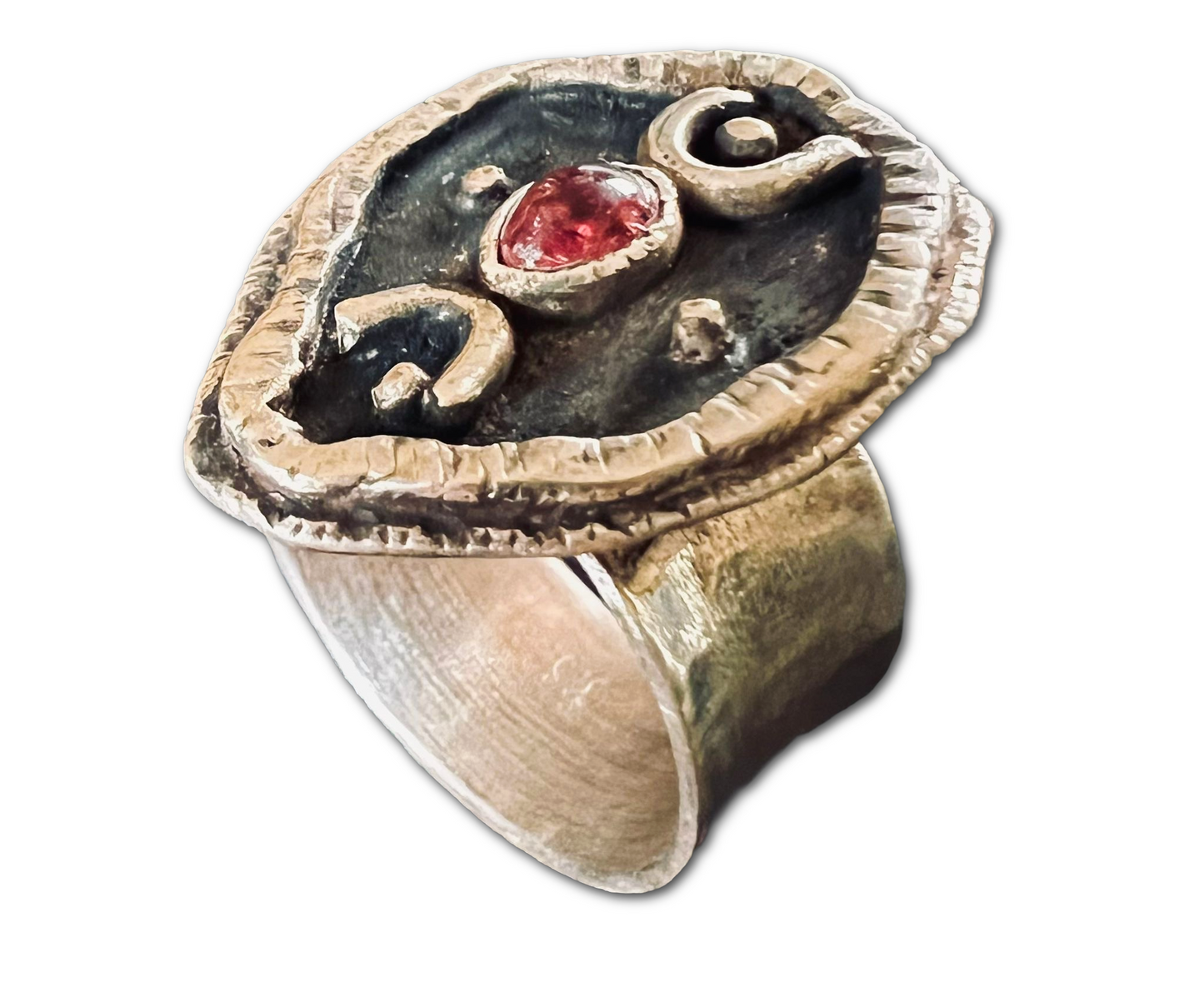 Tribal pink tourmaline Ring