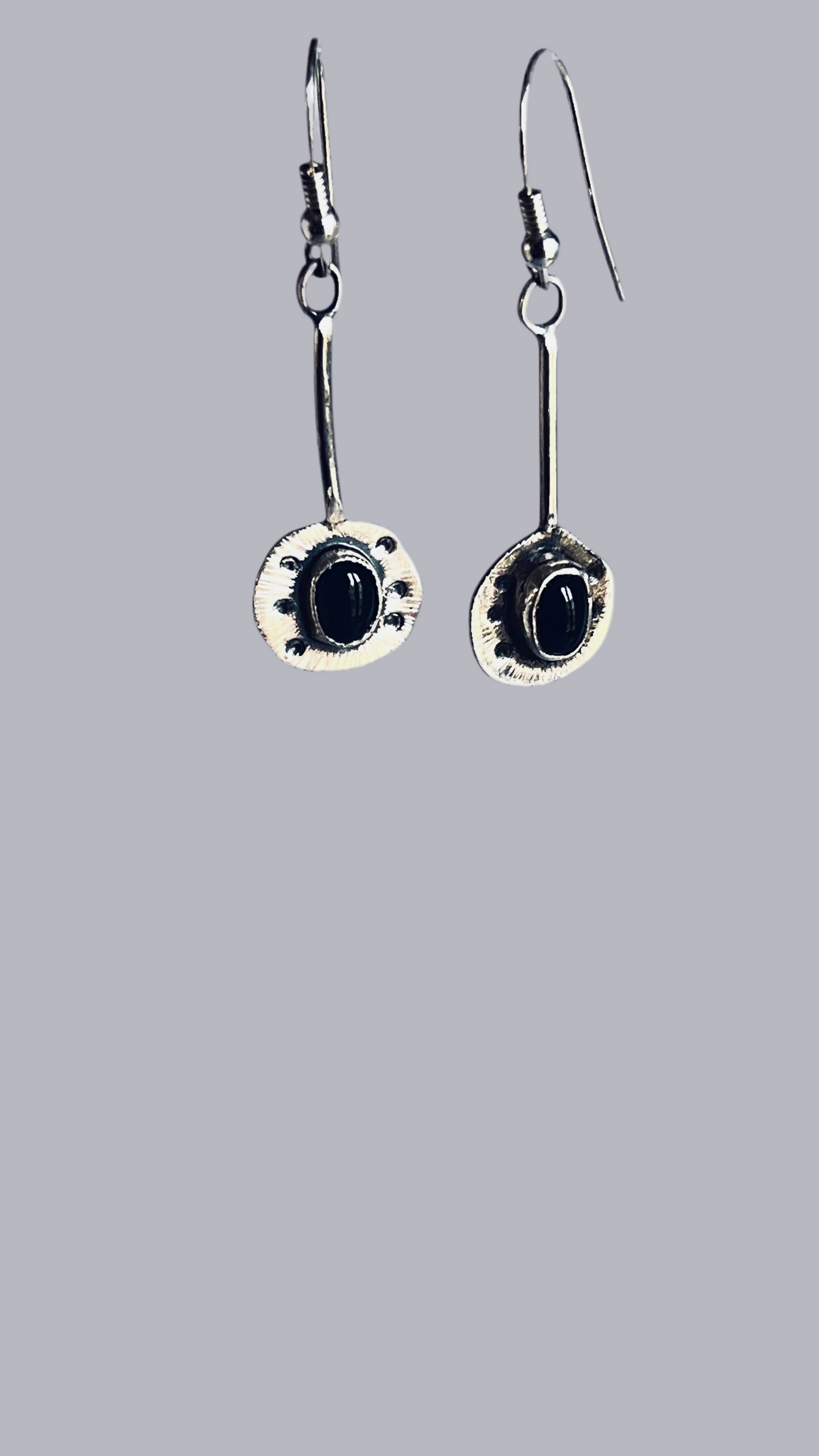 Small round Onyx earrings