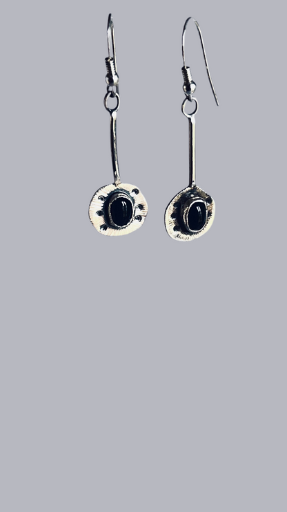 Small round Onyx earrings