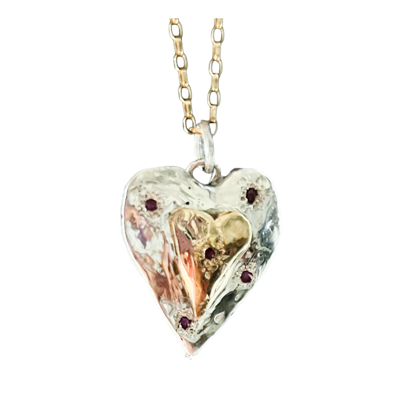 Abadee Heart Gold & Silver