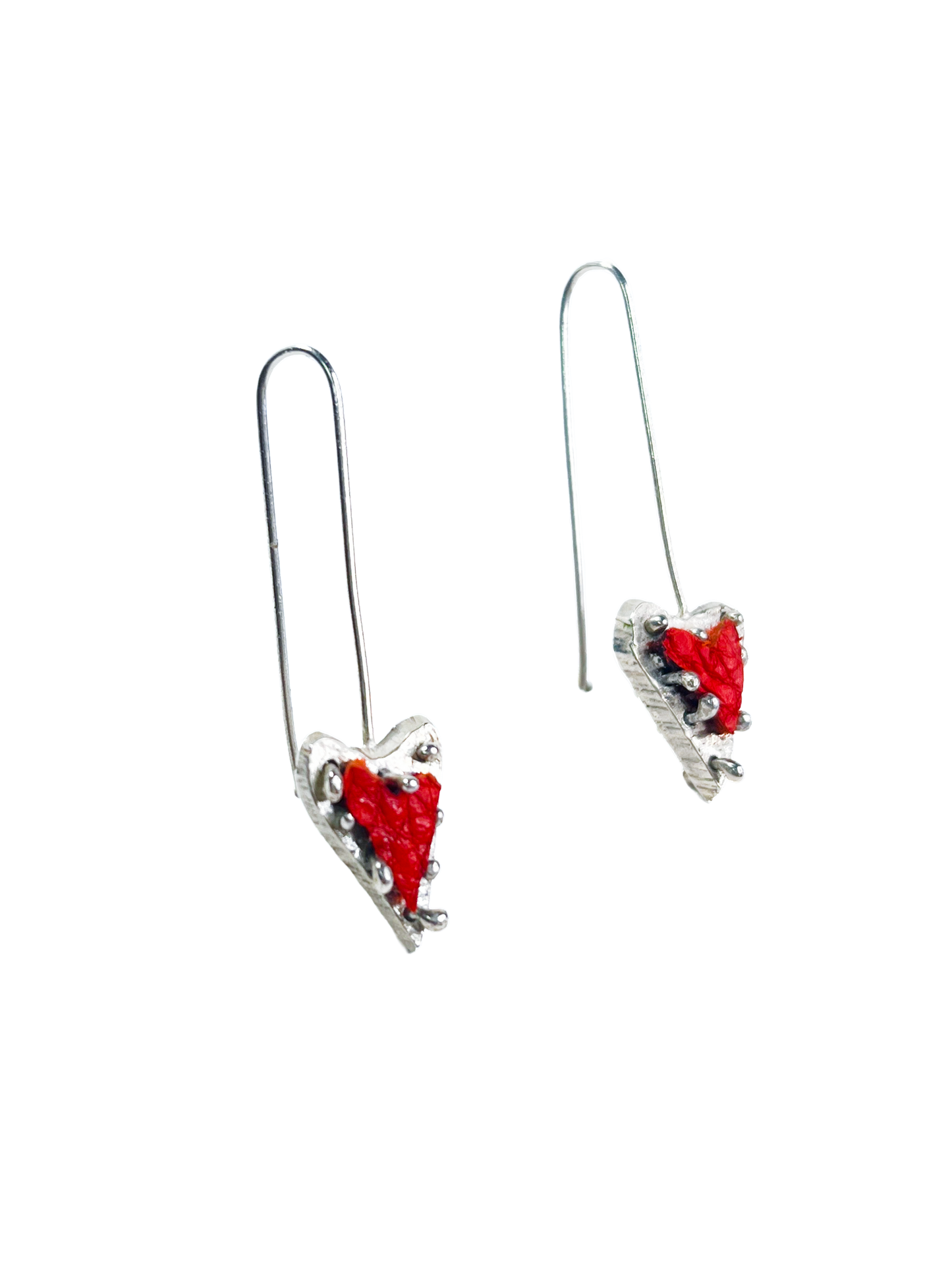 Leather Heart Earrings