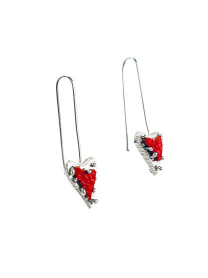 Leather Heart Earrings