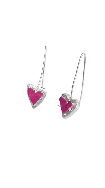 Leather Heart Earrings