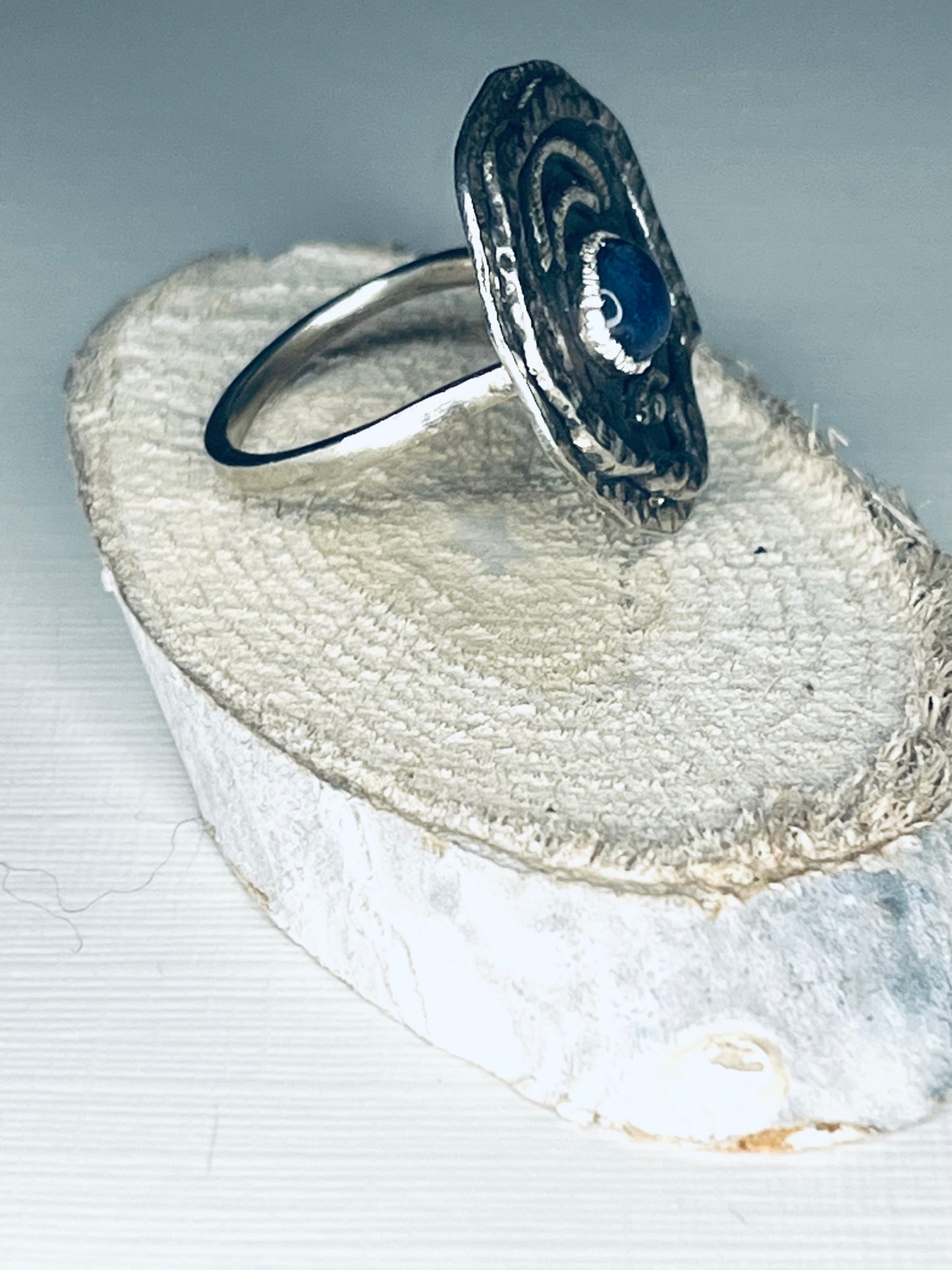 Blue lapis Bohemian ring