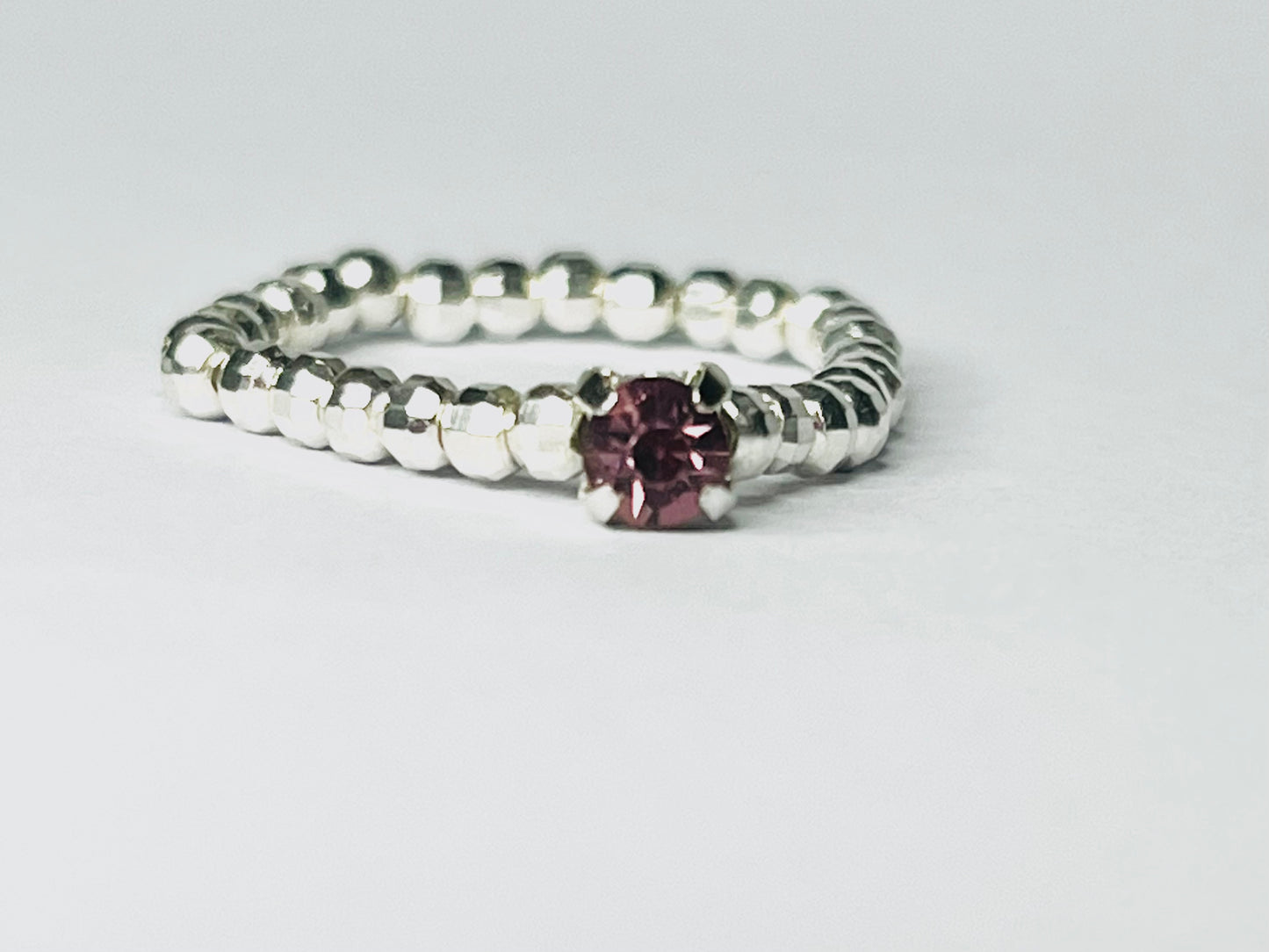 Silver bead stretchy Swarovski