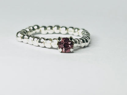 Silver bead stretchy Swarovski