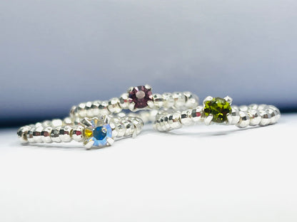 Silver bead stretchy Swarovski