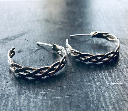 Braided hoop earrings