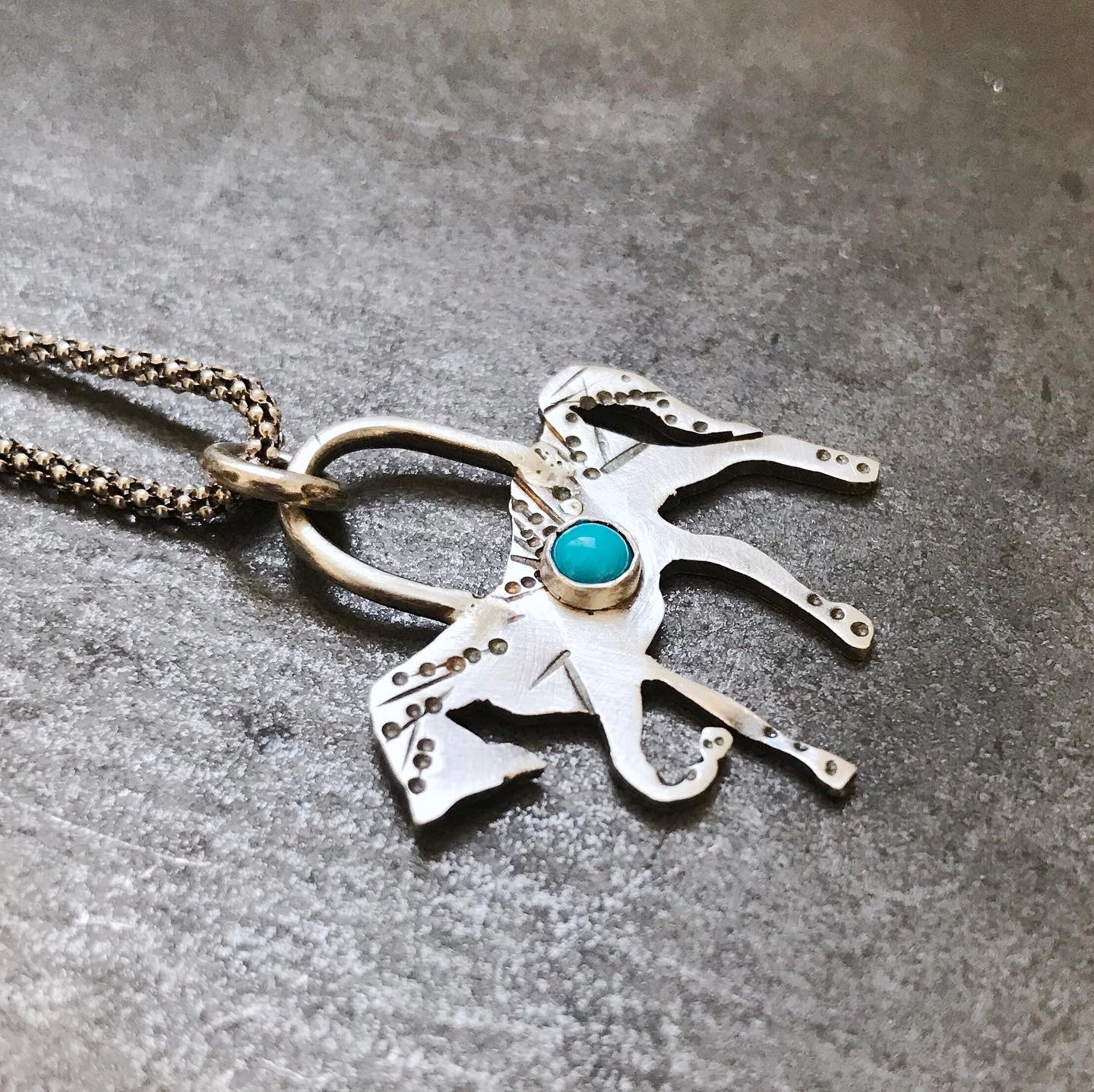 Turquoise horse pendant
